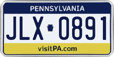 PA license plate JLX0891