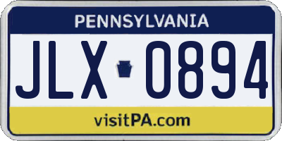 PA license plate JLX0894
