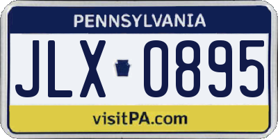 PA license plate JLX0895