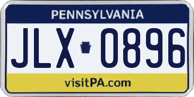 PA license plate JLX0896
