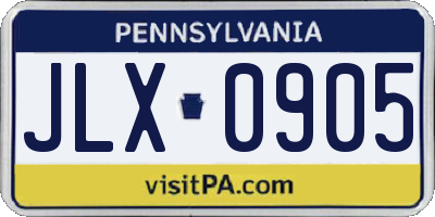 PA license plate JLX0905