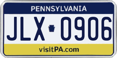 PA license plate JLX0906