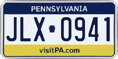 PA license plate JLX0941