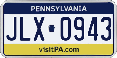 PA license plate JLX0943