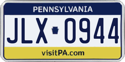 PA license plate JLX0944