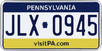 PA license plate JLX0945