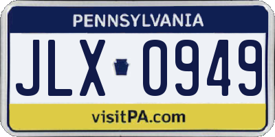 PA license plate JLX0949