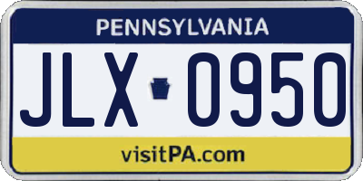 PA license plate JLX0950