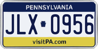 PA license plate JLX0956