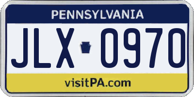 PA license plate JLX0970