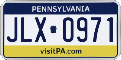 PA license plate JLX0971