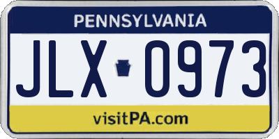 PA license plate JLX0973