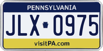 PA license plate JLX0975