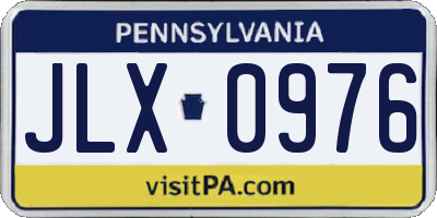 PA license plate JLX0976