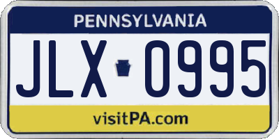 PA license plate JLX0995