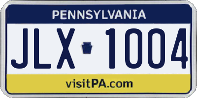 PA license plate JLX1004