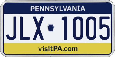 PA license plate JLX1005