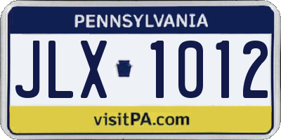 PA license plate JLX1012