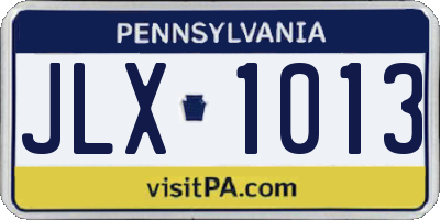 PA license plate JLX1013