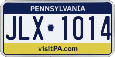 PA license plate JLX1014
