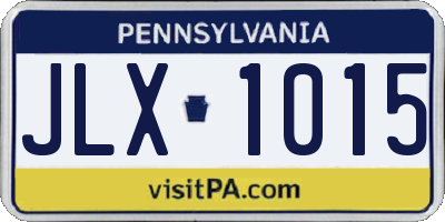 PA license plate JLX1015