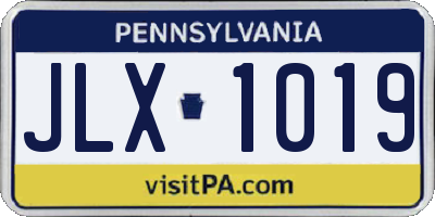 PA license plate JLX1019