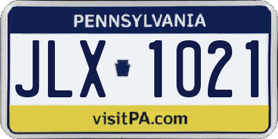 PA license plate JLX1021