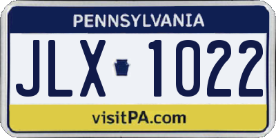 PA license plate JLX1022
