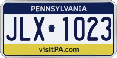 PA license plate JLX1023
