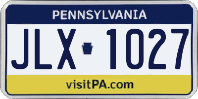 PA license plate JLX1027