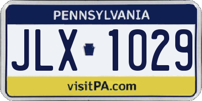PA license plate JLX1029