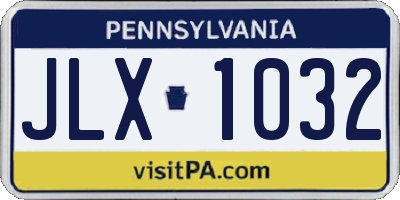 PA license plate JLX1032
