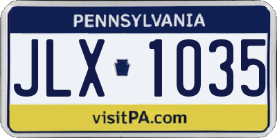 PA license plate JLX1035