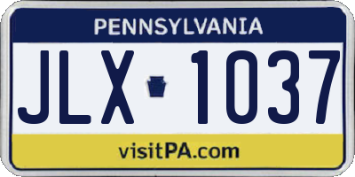 PA license plate JLX1037