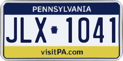 PA license plate JLX1041