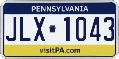 PA license plate JLX1043
