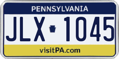 PA license plate JLX1045