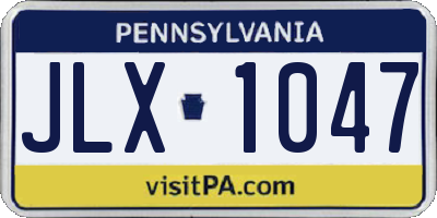 PA license plate JLX1047