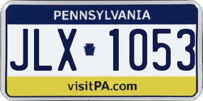 PA license plate JLX1053