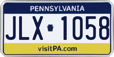 PA license plate JLX1058