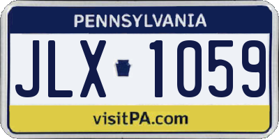 PA license plate JLX1059