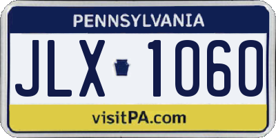 PA license plate JLX1060