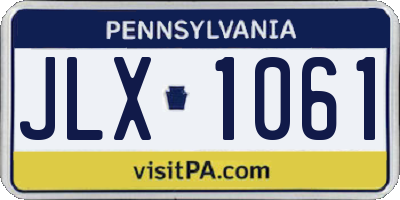 PA license plate JLX1061