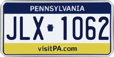 PA license plate JLX1062