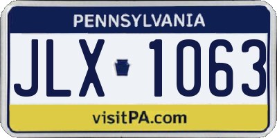 PA license plate JLX1063