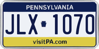 PA license plate JLX1070