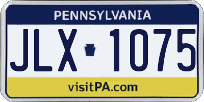 PA license plate JLX1075