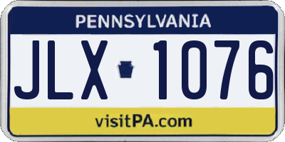 PA license plate JLX1076
