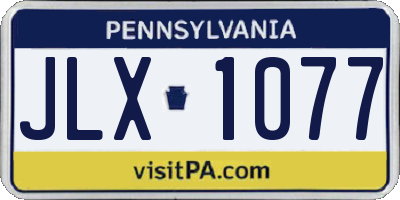 PA license plate JLX1077