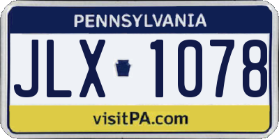 PA license plate JLX1078